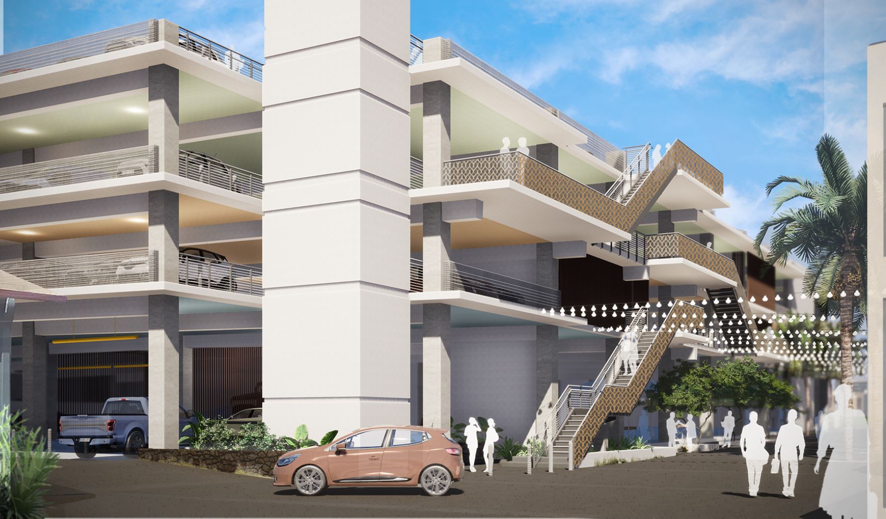 Phase 1A and 1B reder of the Wailuku Civic Center will buildout the infrastructure improvements (demolition, site improvements, and utility installation) and parking structure in central Wailuku.
