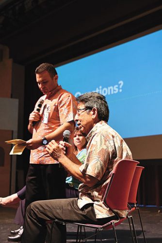 The County of Maui presented the construction schedule for the Wailuku Town Improvement Projects and detailed its efforts to minimize impacts on the surrounding neighborhood during a community meeting on June 20 at Iao Theater.