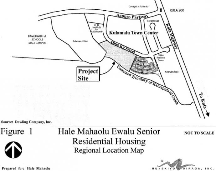 A map of Hale Mahaolu Ewalu Senior Residential Housing