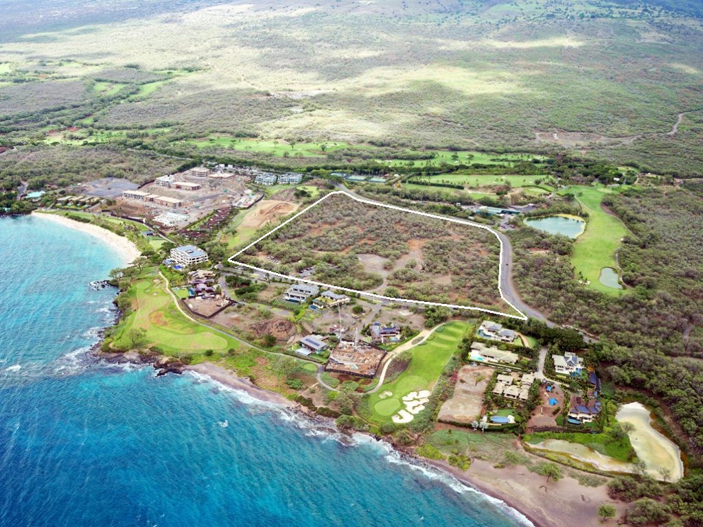 Aerial shot of Mākena H-2 Residential development project, currently in the entitlement stage, on approximately 28-acres of land located in Mākena, Maui.