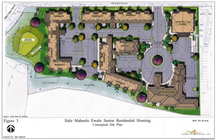 Hale Mahaʻolu ʻEwalu, site map courtesy Munekiyo & Hiraga, Draft Environmental Assessment.