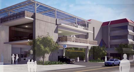 A render of Wailuku parking structure construction